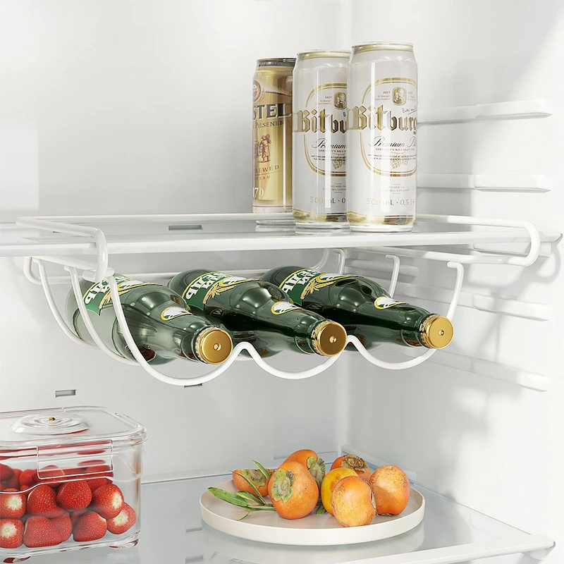 

Creative Home Furnishing Accessories Beer Bottle Fridge Organizer Wine Display Shelf Holder Hook Refrigerator Storage Rack