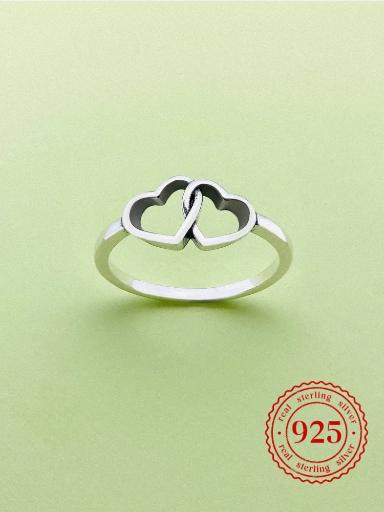 

925 Sterling Silver JamesAvery Vintage Big Little Double Love Rings for Women Engagement Anniversary High Quality Fine Jewelry