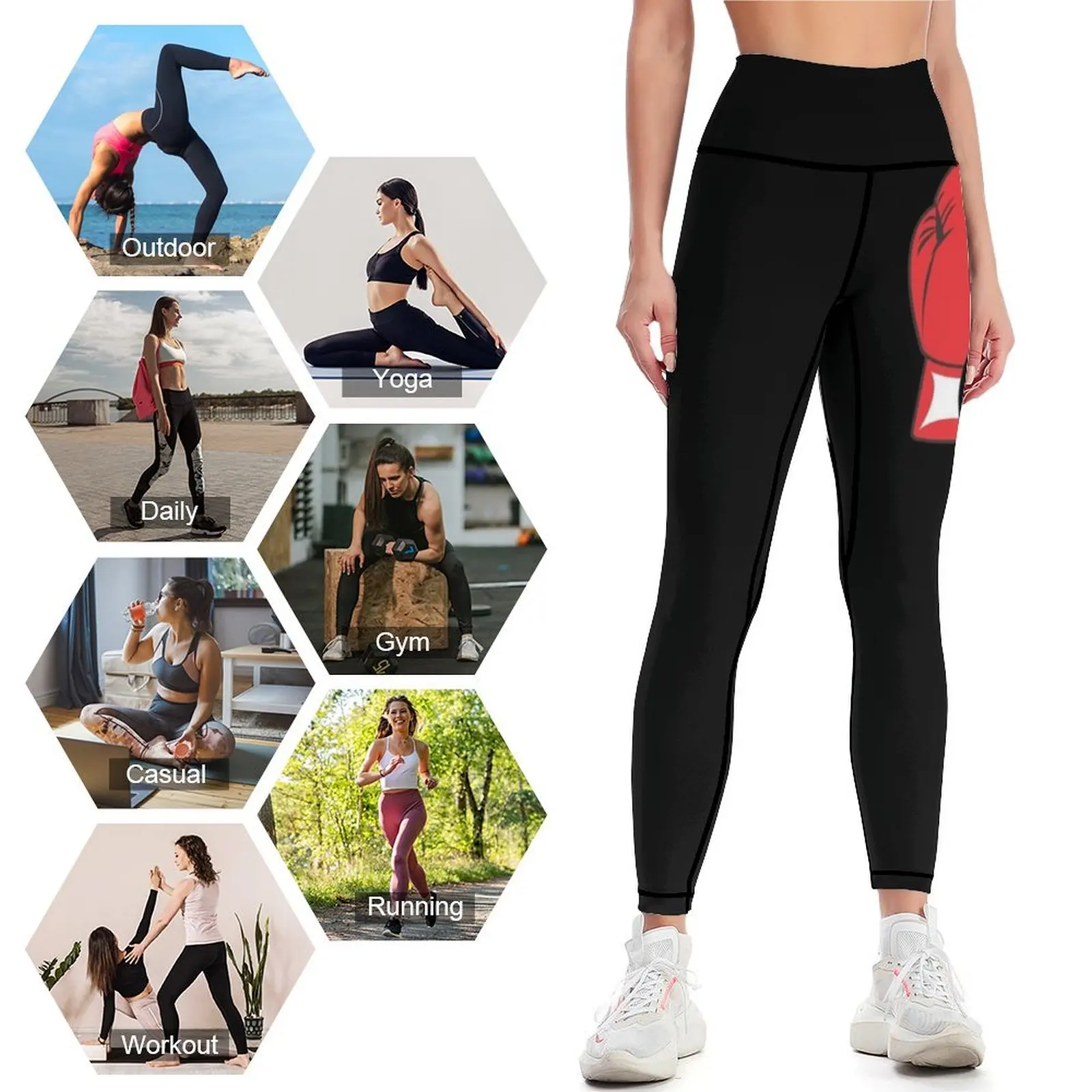 Heels Off Gloves On Boxing Tee for Her Leggings jogging pants Sports pants for Womens Leggings