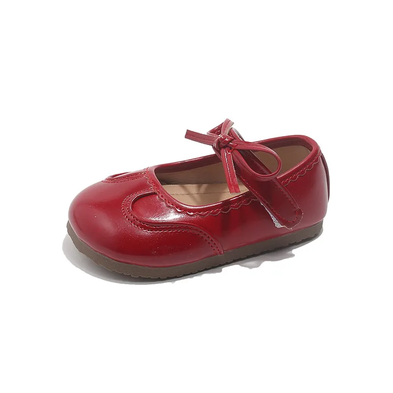 Kinder-Lederschuhe für Mädchen 2026 Frühling&Herbst Neue Mode Koreanischer Stil Weiche Schleife Rutschfeste Modische Prinzessinnen-Schuhe – Detail 21