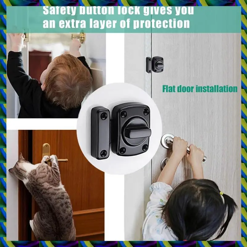 

Daily Rotary Door Latch, 180 Degree Switch Bedroom Interior Door Latch, Knob French Sliding Door Latch Interior Door Lock