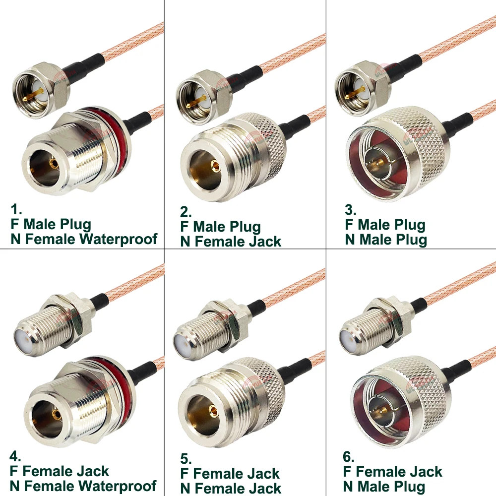 

1Pcs 0.1-30M L16 N to F RG316 Cable F Female Jack to N Female Jack Bulkhead L16N F Male Connector 50 ohm RG-316 RF Coaxial Cable