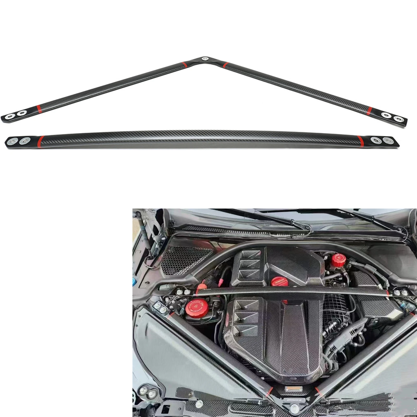 Dry Carbon Fiber Engine Strut Balance Brace Bracket Bar Balancer Beam Lever For BMW G80 M3 G82 G83 M4 2021-2024