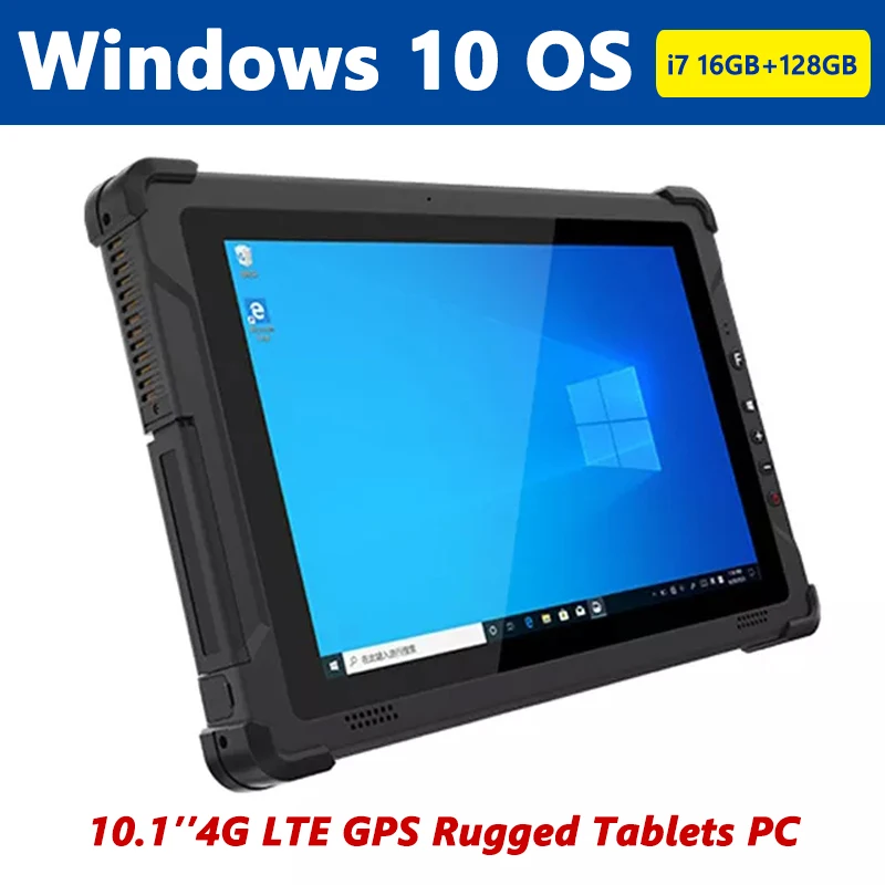 Windows 10 OS i7 16GB+128GB Rugged Tablets 1920*1080 10.1'' 4G LTE GPS Tablets IP65 Waterproof Industrial Computer Glonass