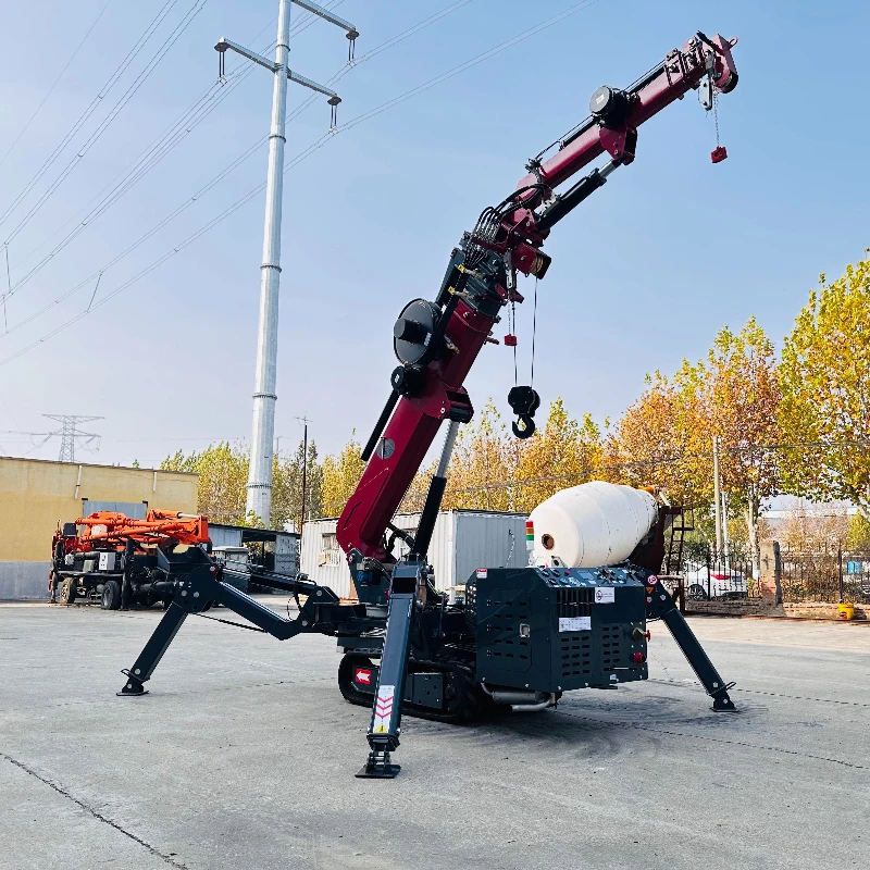 Krejn Crawler Spider 8-12 Ton, 24m, b'Fly Jib - usage example