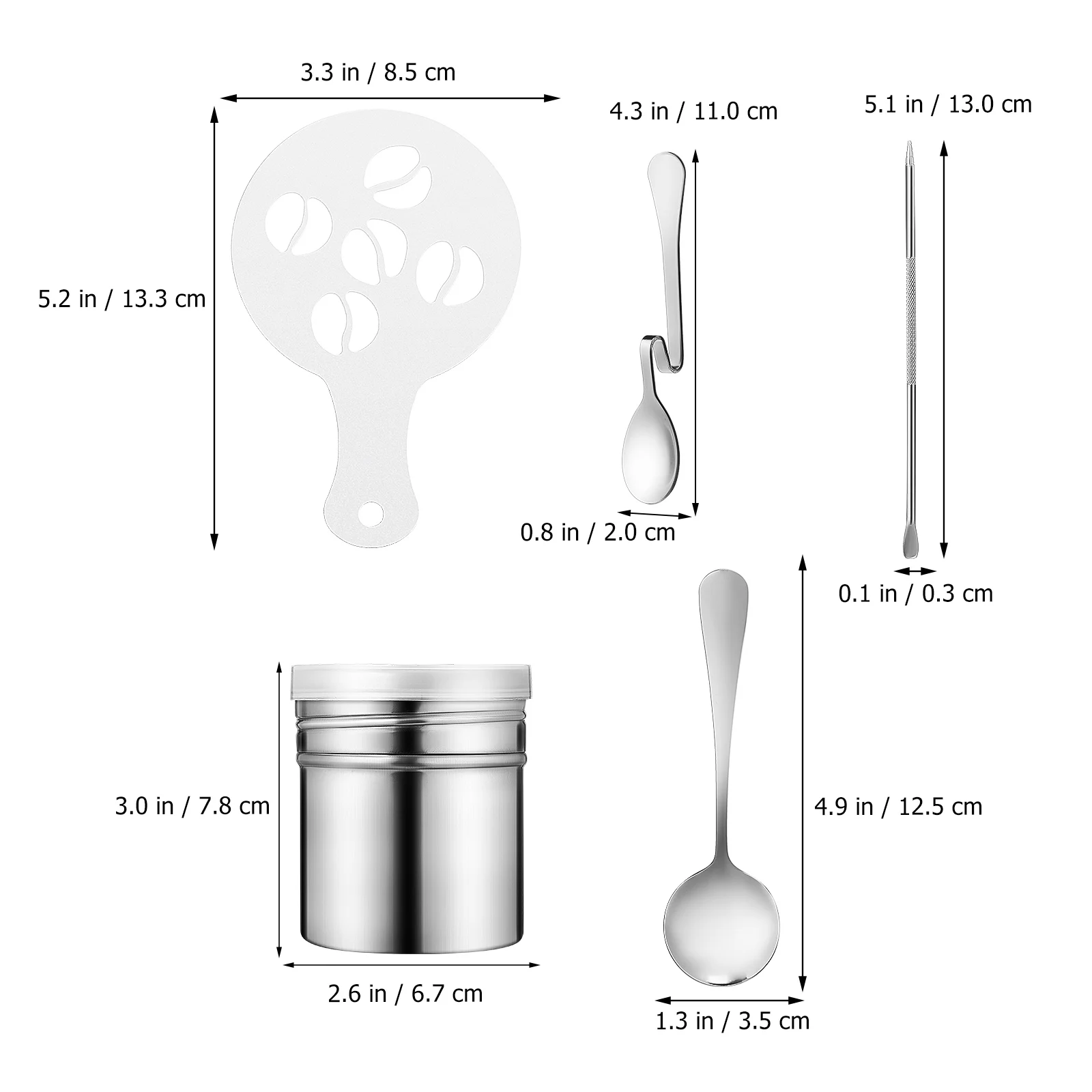 

Coffee Decoration Template Set Latte Art Stencils Tool Tools for Utensils Round Spoon Travel