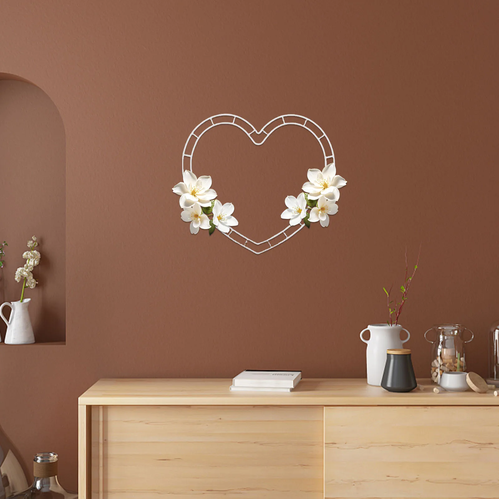 1 set porta composizioni floreali a forma di cuore cornice floreale fai da te per matrimonio, San Valentino, decorazioni natalizie, supporto per bouquet artificiale