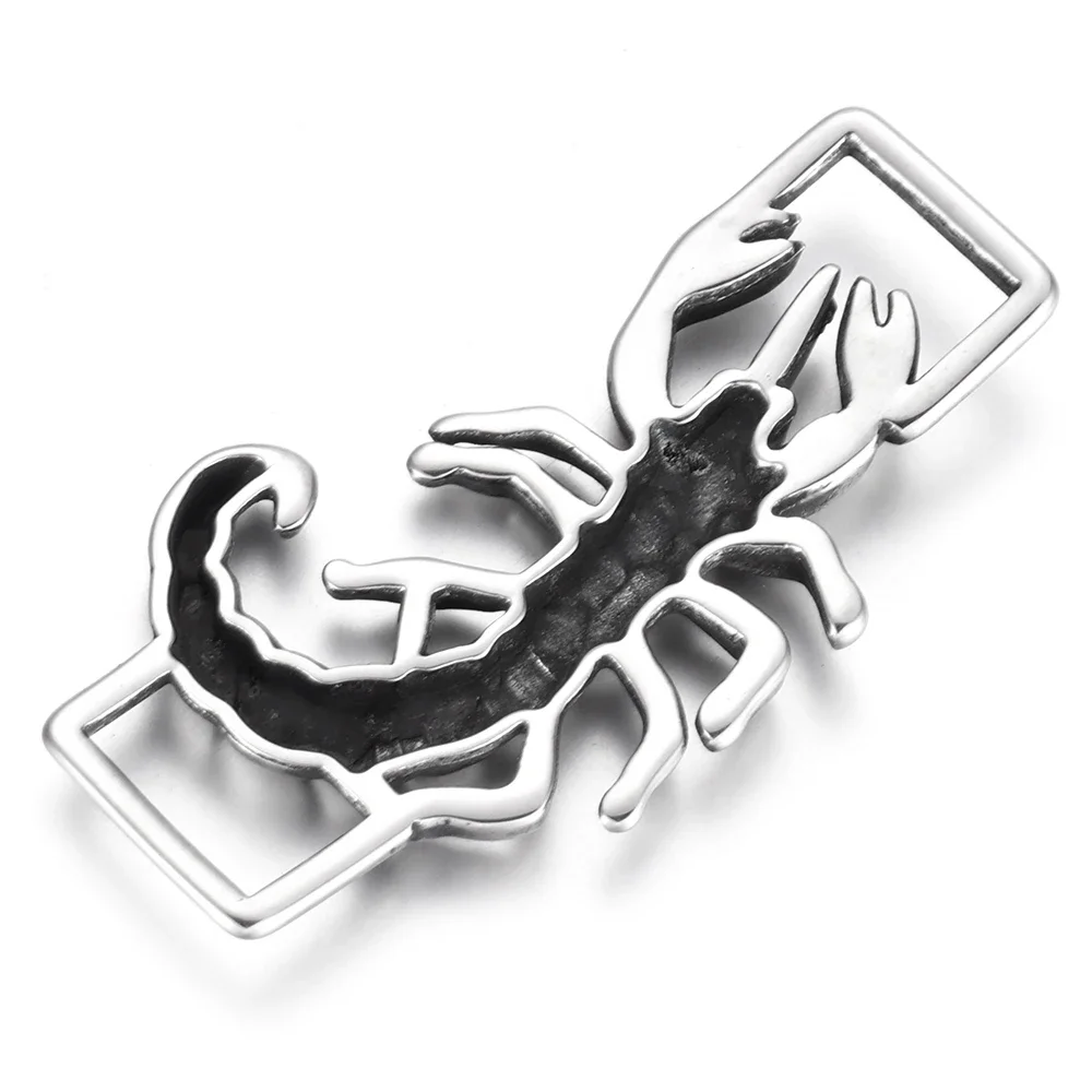 Stainless Steel Connectors Scorpion Curved 1/1 Loop 10*4mm for DIY Punk Bracelet Making Findings Jewelry Connect Parts Supplies
