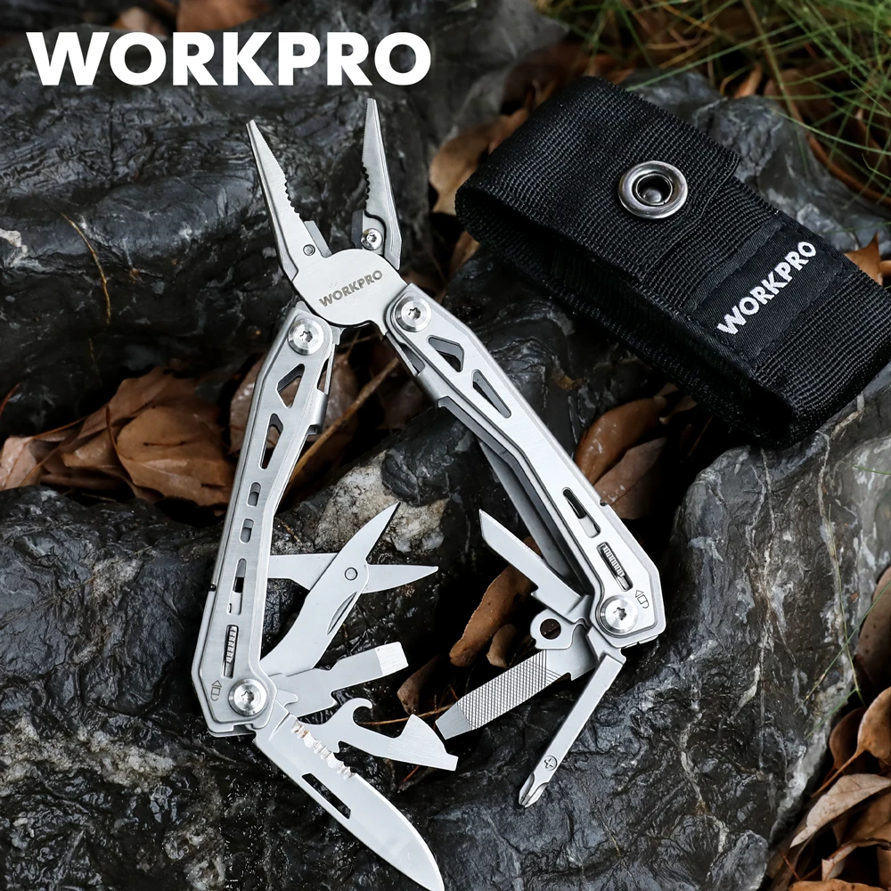 

WORKPRO-Mini Portable Folding Pliers, Multi Plier, Wire Stripper, Outdoor Camping Multitool, Pocket Pliers, 16 in 1