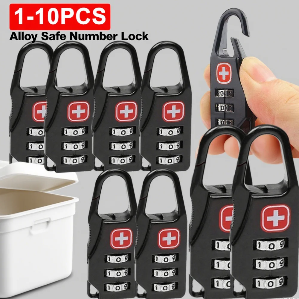 

1-10 шт., безопасный кодовый замок с номером, навесной замок для чемодана, ящика, шкафа, багажа, рюкзака на молнии, сумки