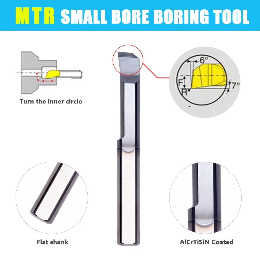 MTR MTL Small Bore Boring Tool Inner Hole Machining Carbide Turning MTR2/2.5/3/3.5/4/4.5/5/5.5/6/7/8 Boring Cutter For Steel