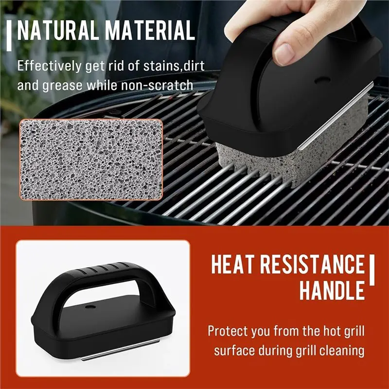 A93E-1 Set Griddle Cleaning Kits Flat Top Grill Cleaning Kit With Grill Scraper Griddle Bricks And Brush Easy To Remove Stain