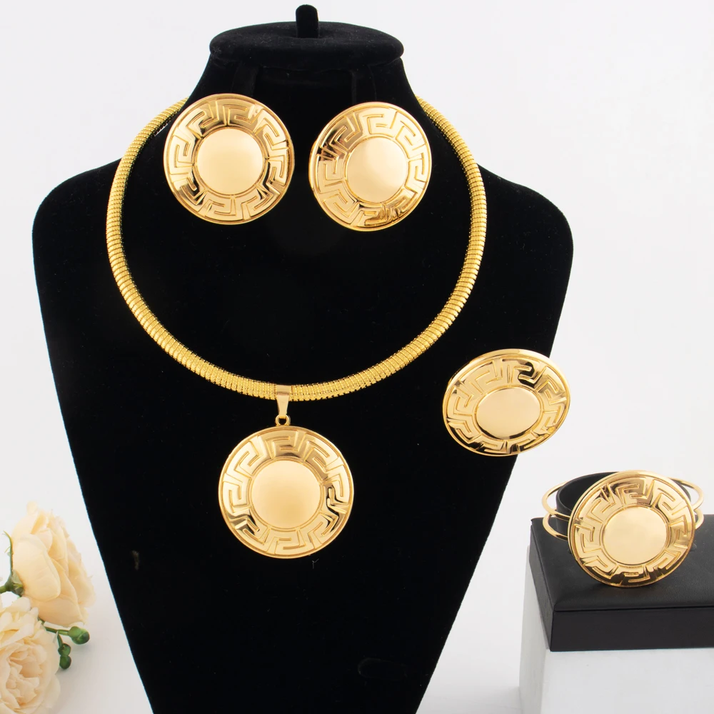 

4-piece Women's Claw Chain Series Geometric Round Earrings Necklace Bracelet Ring Set Wedding Banquet Party Holiday Gift