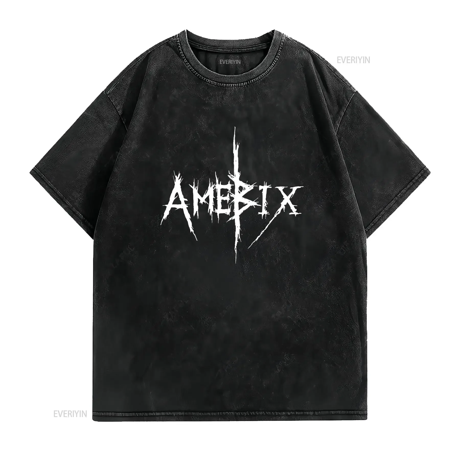 T shirt Amebix con logo della band manica corta nera unisex S 3XL vintage Washed homme Breathable streetwear Soft Stretched