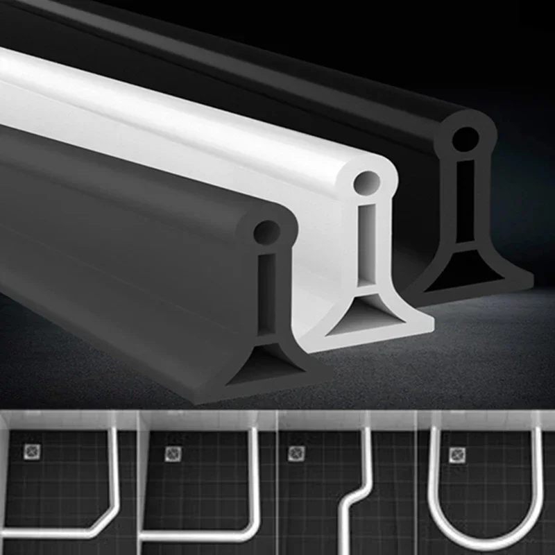 

NEW Self-Adhesive Silicone Bendable Retaining Strip Shower Barrier Highl Bathroom Separation Shower Accessories