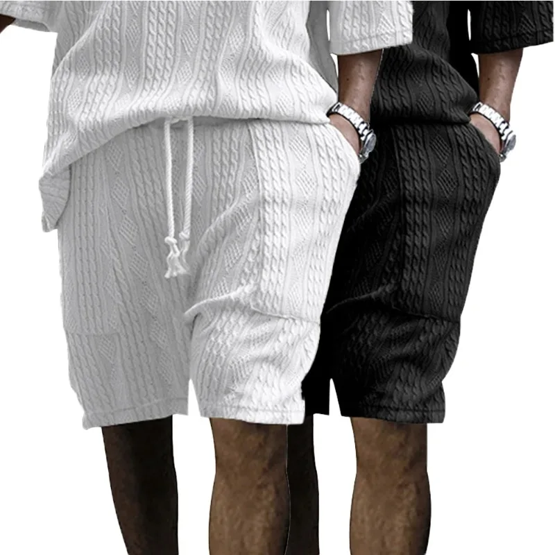 

2025 Cross-border High Street ins Multi-pocket Straight Wide Sports and Leisure Five-point Shorts Men's Two Pack