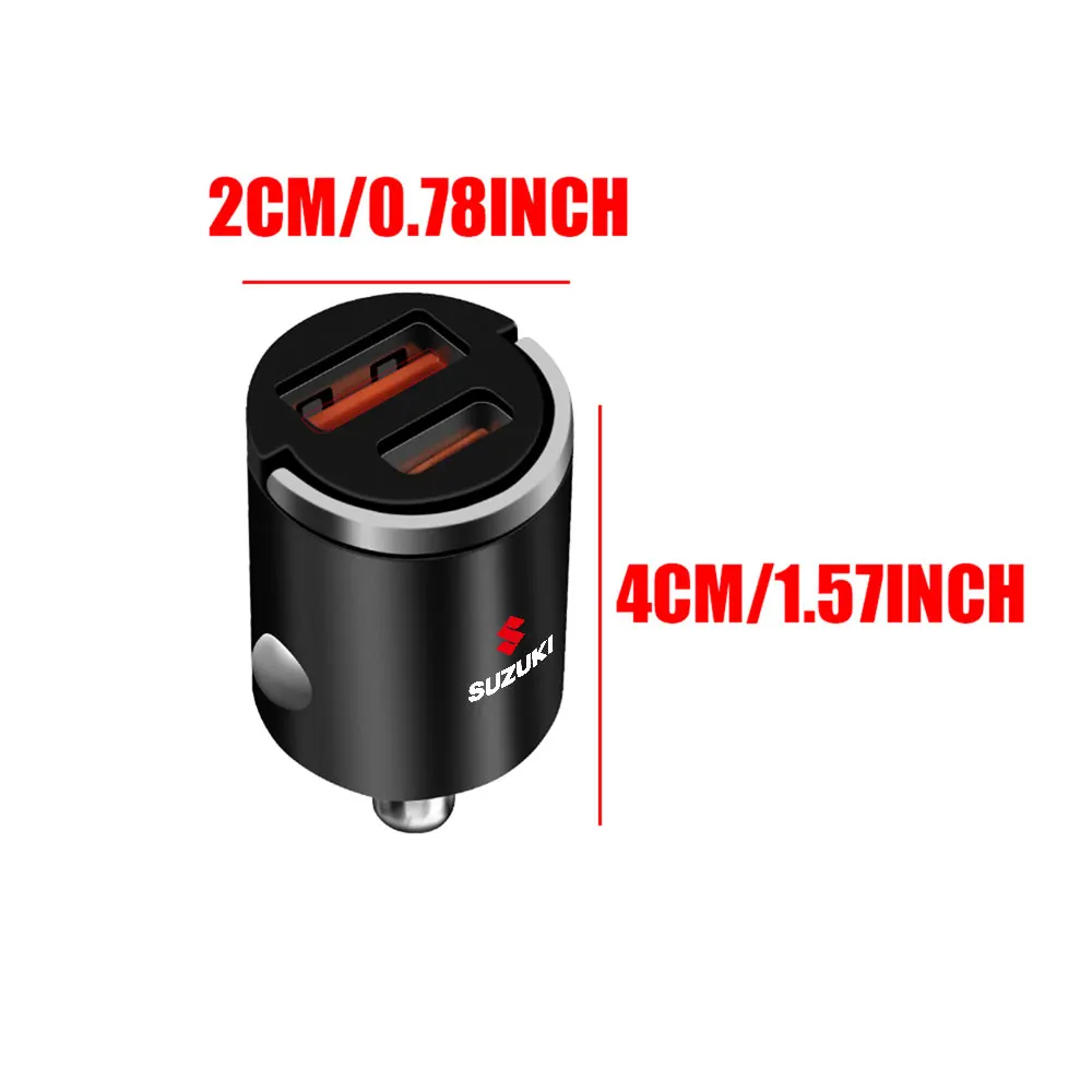 

Car Fast Charger USB Type-C Ports Power Adapter Valve Cap For Suzuki Grand Vitara Baleno Jimny IGNIS GSX Swift Liana Samurai SX4