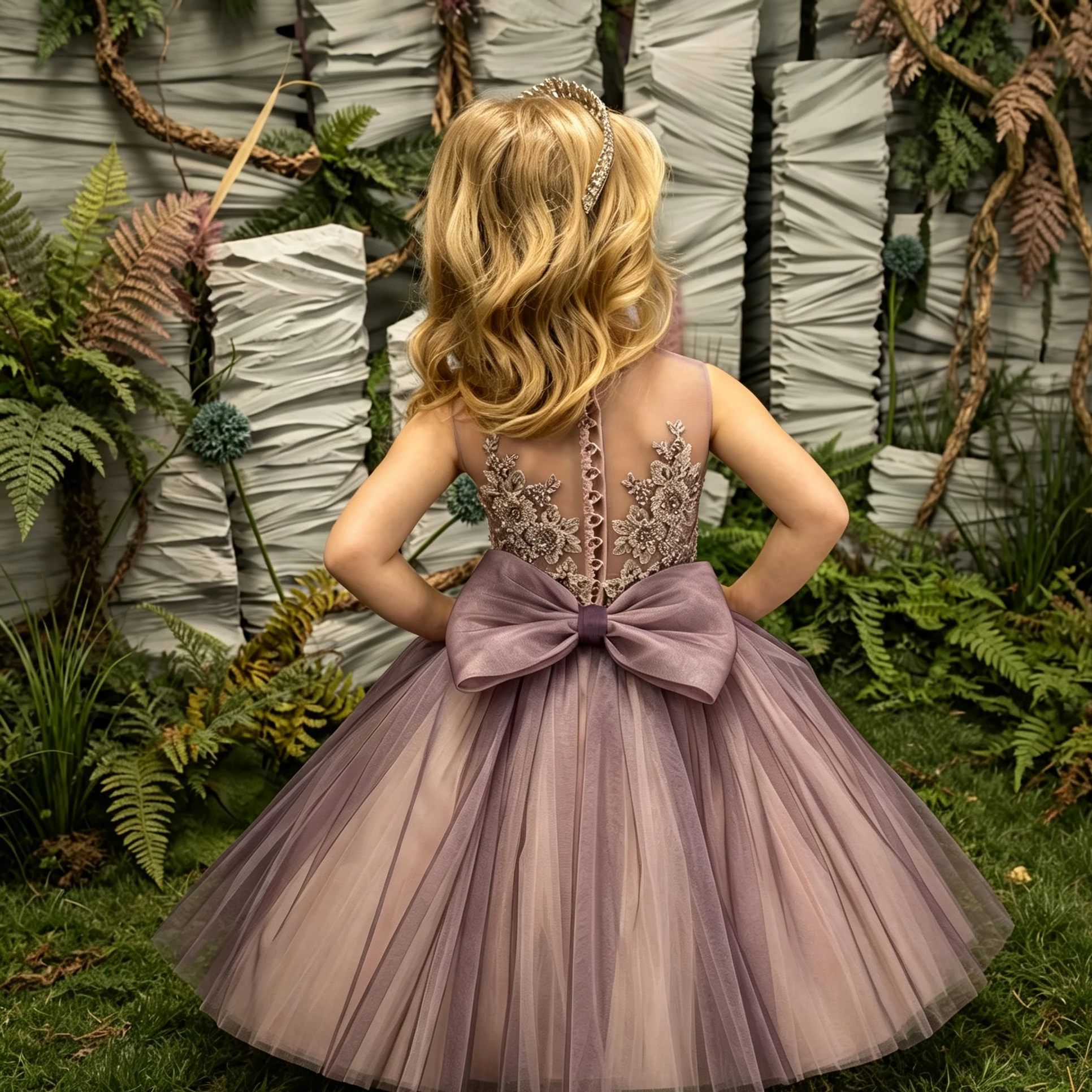 Customized Flower Girl Dress For Wedding Appliques Lace Sleeveless Floor Length Elegant Kids Birthday First Communion Gown