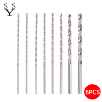 8PCS Twist Drill Bits Hole Saw Cutter Woodworking Tools Extra Long HSS Straight Shank Drill Bit Set Power Tool Drilling Bits