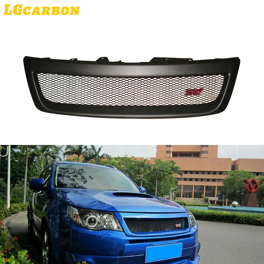 

LGcarbon For 2009-2012 Subaru Forester Front Grills Black Carbon Grille Air Intake Styling Car Exterior Tuning Accessories