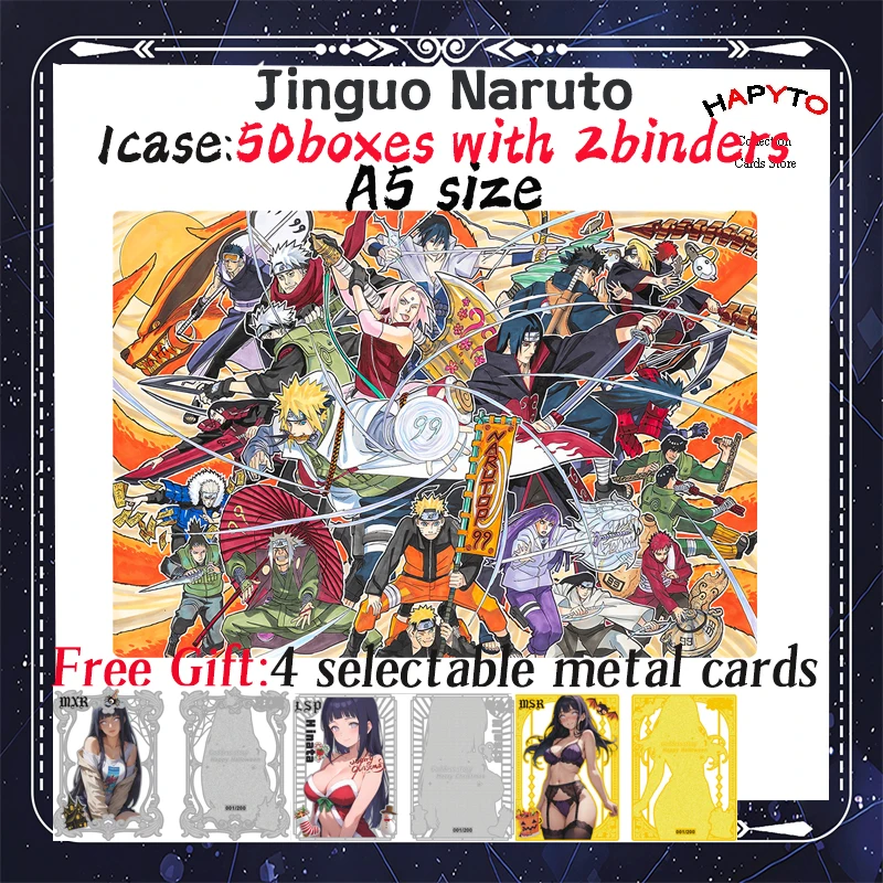 

2025 Newest Jinguo Naruto A5 Size Japanese Anime Konoha Bonds Collection Cards Hinata Sakura Sasuke Booster Box TCG Hobby Gift