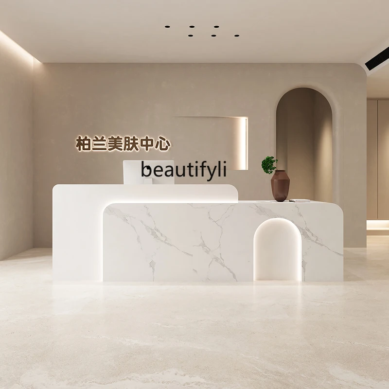 

Simple Modern Beauty Salon Cashier Company Medical Beauty Front Desk Clothing Store Yoga Studio Bar Paint