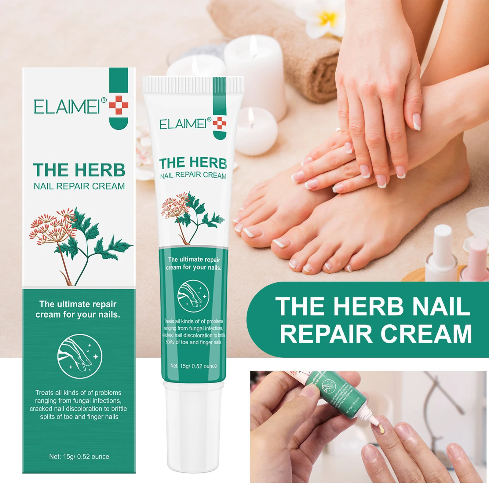 مسمار إصلاح كريم مغذي إصلاح قوي أظافر كريم تعزيز الأظافر مريحة لاستخدام طلاء الأظافر الطبيعي للأظافر الاصبع