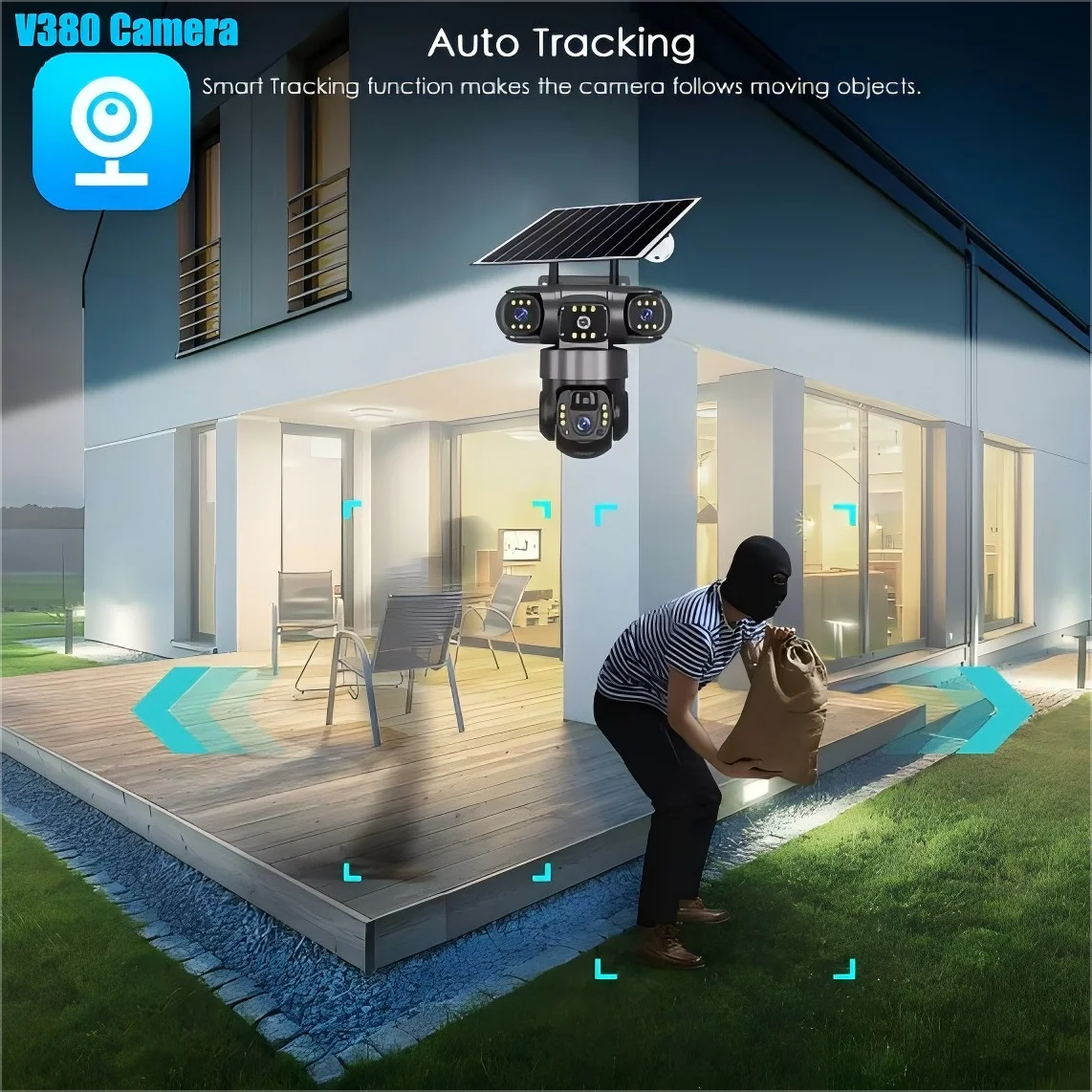 4G SIM card outdoor closed-circuit television waterproof wireless solar closed-circuit television camera two-way voice security