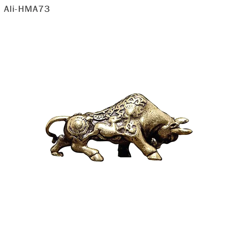 HMA73-ทองเหลือง Lucky Bullfighting รูปปั้นเครื่องประดับตกแต่งบ้าน Bitcoin Stock Market Trading Lucky Bull Office Desk Decor งานฝีมือ