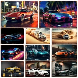Cars Horizontal Vintage Metal Tin Sign Retro Room Decoration Accessories Vehicle Poster Club Bar Cafe Garage Iron Plate Decor