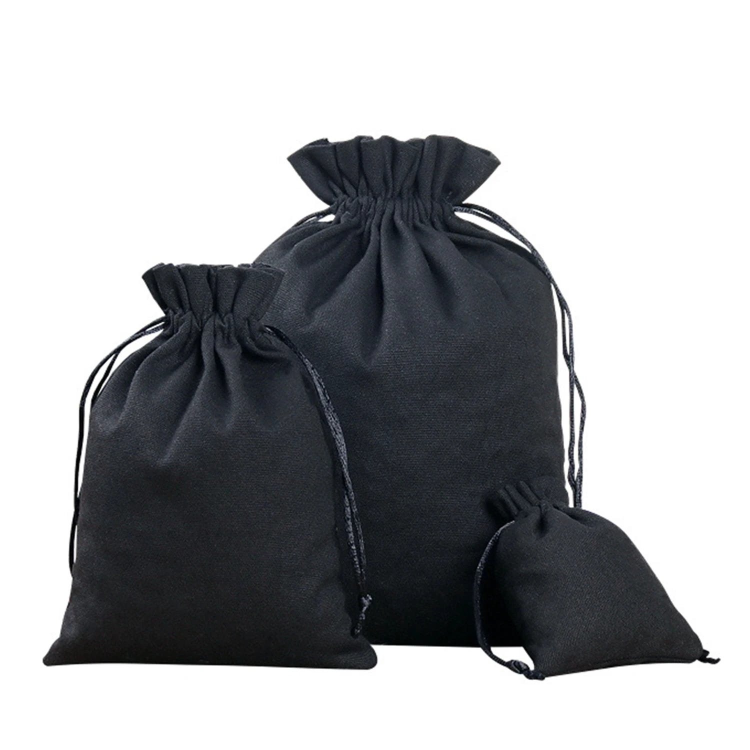 1 PC Waterproof Dustproof Drawstring Bag Black Bag Headset Data Cable Pouch Goods Pouch Organizer