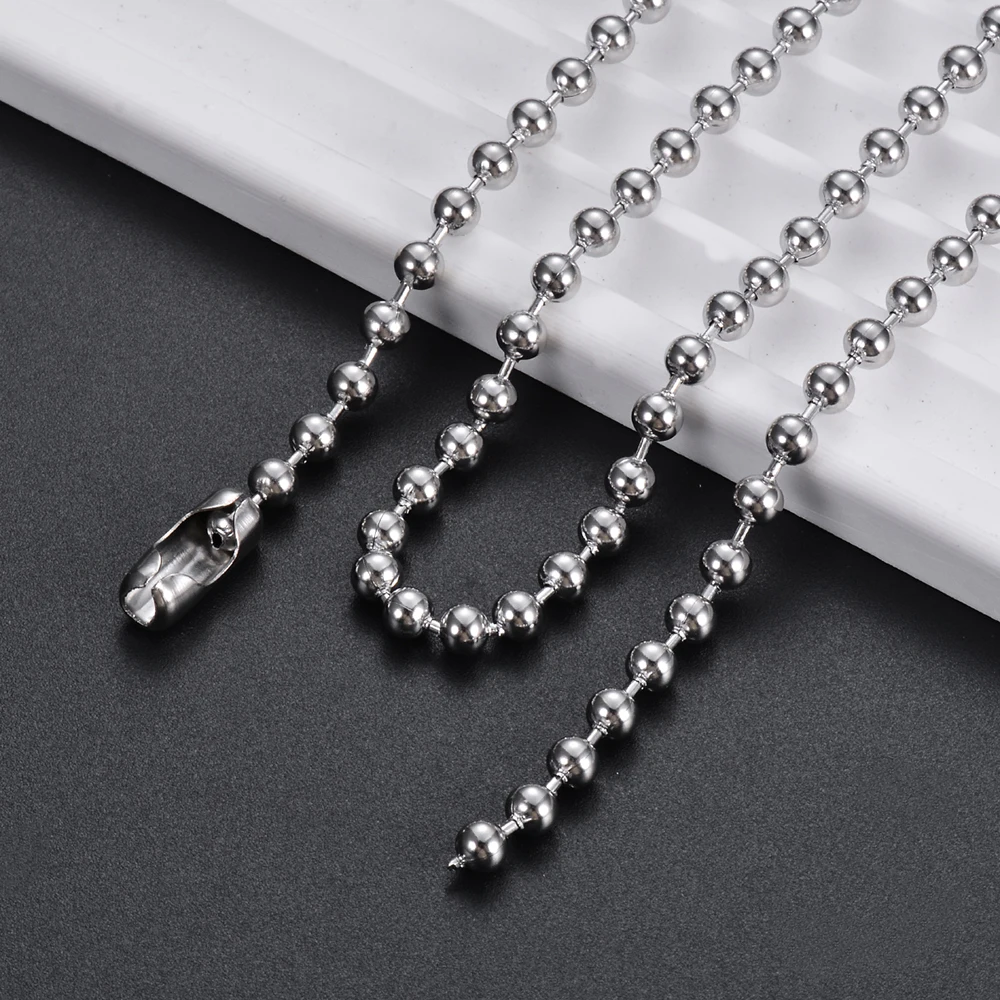 10 Stück/Set 2,4mm Edelstahl-Kugelkette für Herren, Halskette, Armband, Schlüsselanhänger, Anhänger, Hundemarke, Schmuckzubehör 15cm-75cm – Detail 5