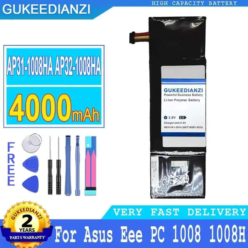 

Long-Lasting Laptop Battery For Asus Eee PC 1008 1008H 1008HA 4000Mah AP31-1008HA AP32-1008HA