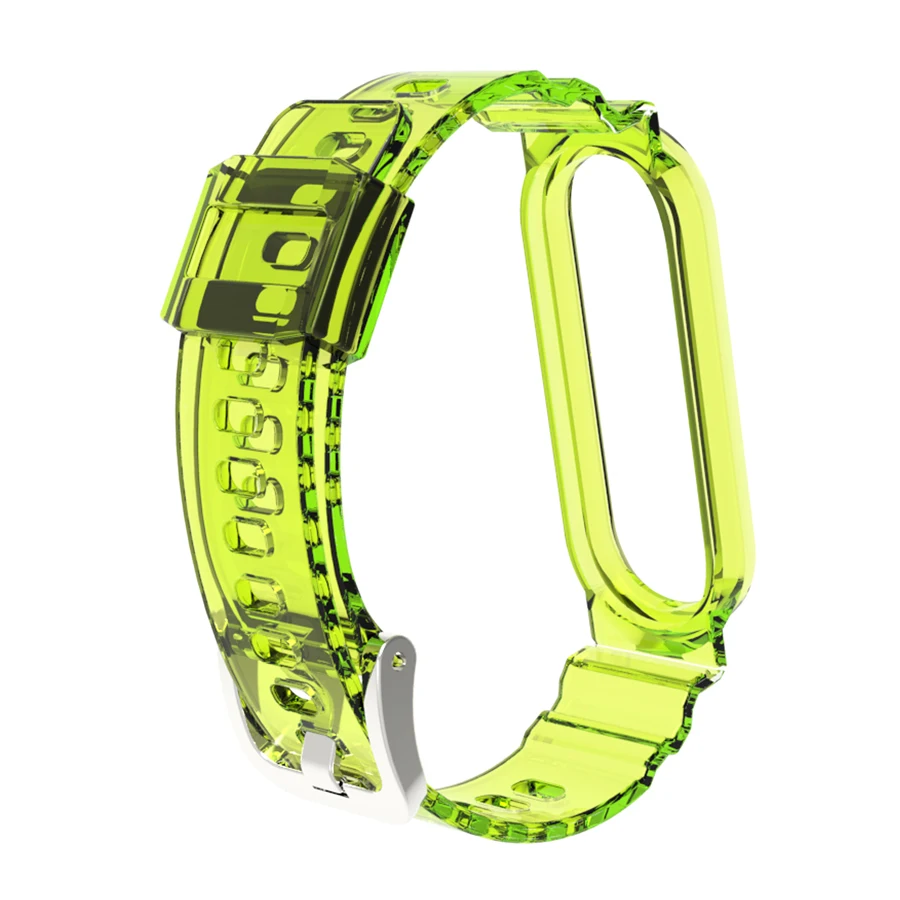 Bracciale su cinturino Mi Band 5 6 7 per Xiaomi Miband 4 3 Bracciale in silicone per Miband 5 6 7 Bracciale sportivo Bracciale stile ghiacciaio