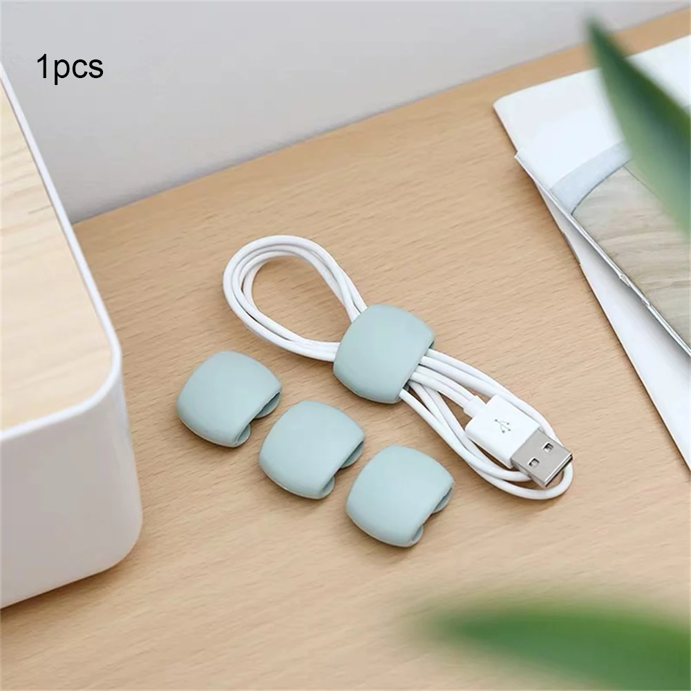 Cable Winder Fashion Simple Round Clip USB Charger Holder Desk Tidy Organiser Wire Cord for Desktop Cable Fixed