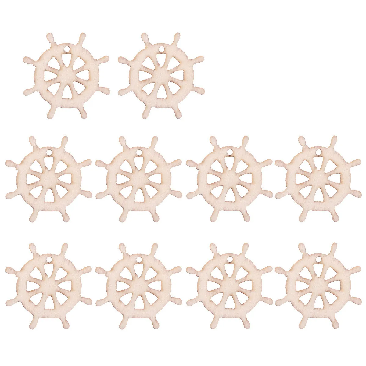 

10Pcs Wooden Chips Unfinished Wood Cutouts DIY Crafts Projects Decorations Holiday Party Ornaments Wooden Chips