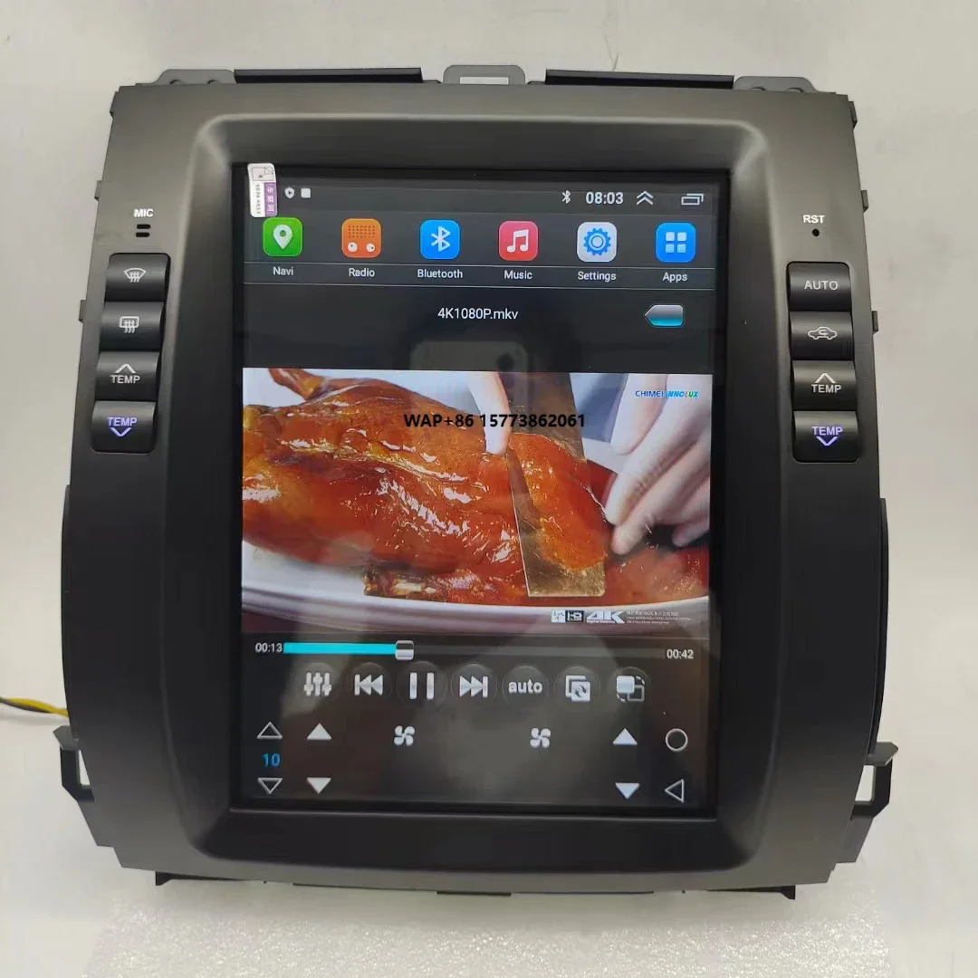 

10.4inch Android Car Stereo for Land Cruiser Prado 120 Lxus GX470 2002-2009 Auto AC Only Vertical T Style