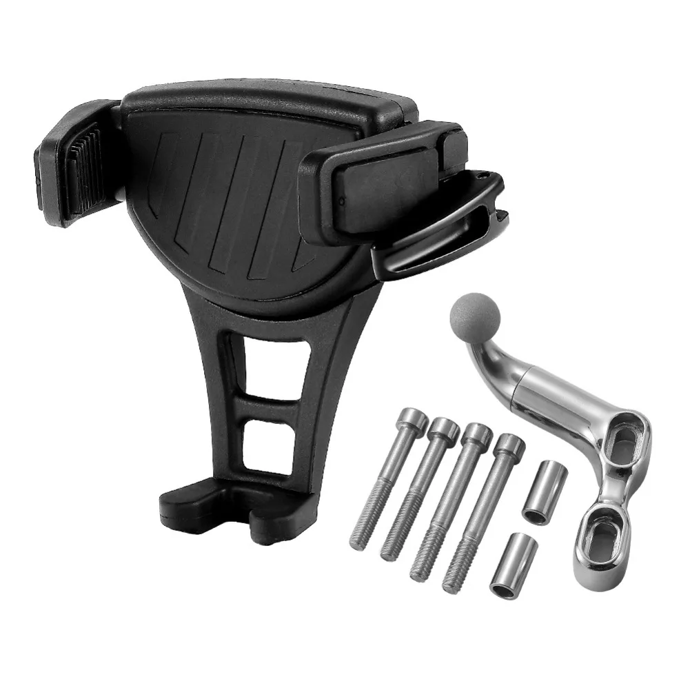 ملاحة السيارة، حامل هاتف ملاحة سوداء، تعديل زاوية، سهل التركيب، قبضة ميكانيكية، تصميم أنيق