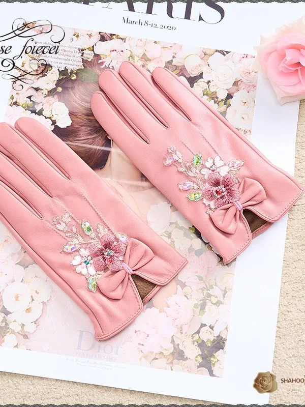 mulanuya-high-end-embroidered-knot-leather-gloves-thiened-fce-women's-winter-warm-drela-sle-riding-gloves