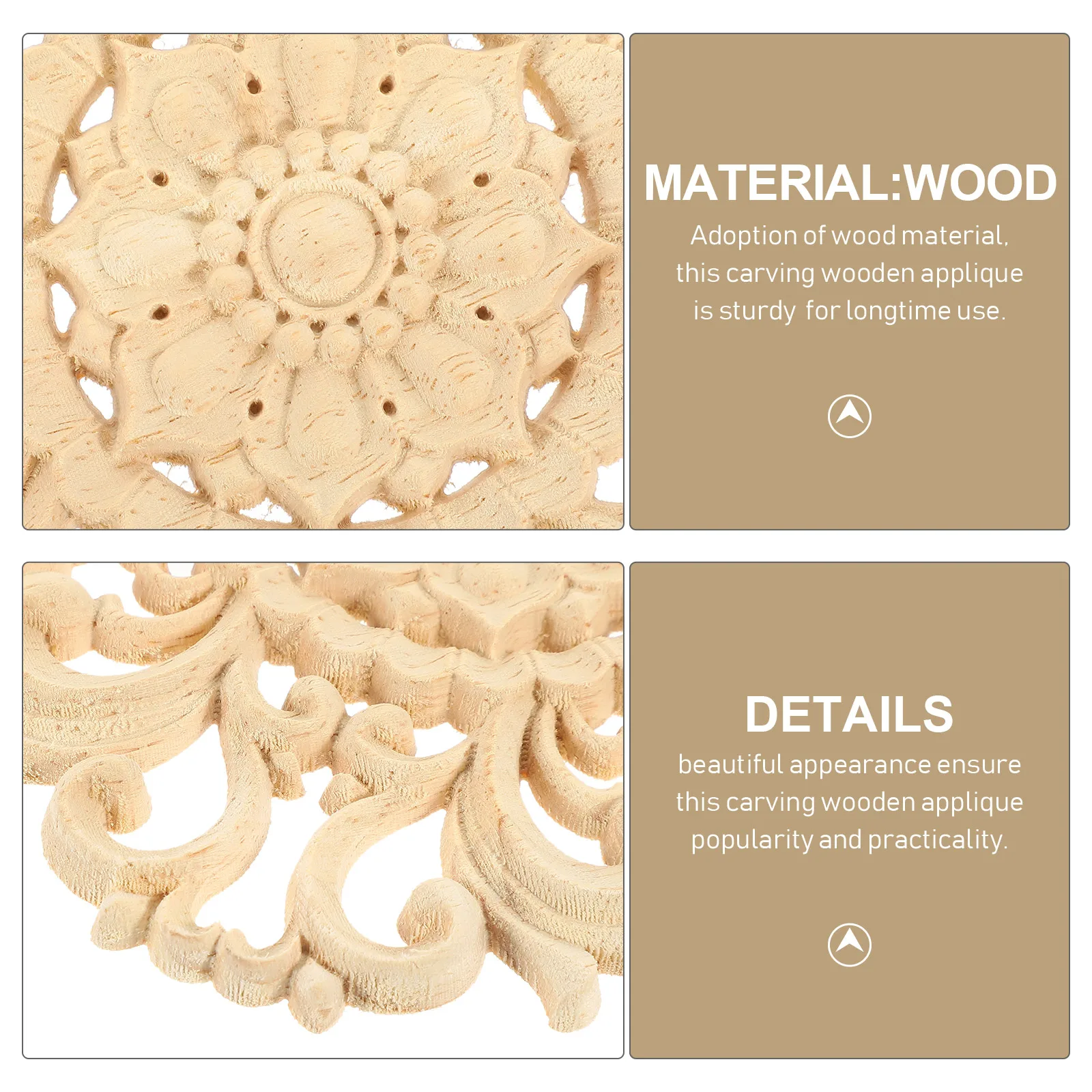 

4 шт., резная аппликация, мебельный декор, деревянный цветочный узор, деревянные аппликации для двери шкафа, кровати, зеркала