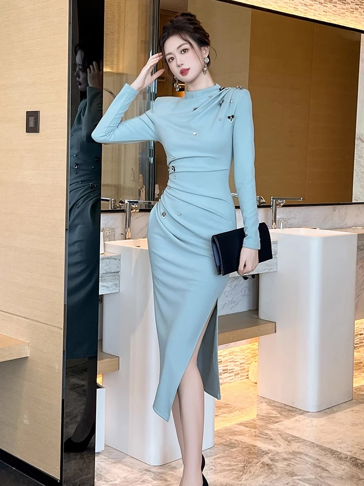 ladies pencil dress Felirenzacia Midi Dress for Women Pencil Dress Fashion Wear-to-Work Dress Elegant Church Dress High Waist Outfits