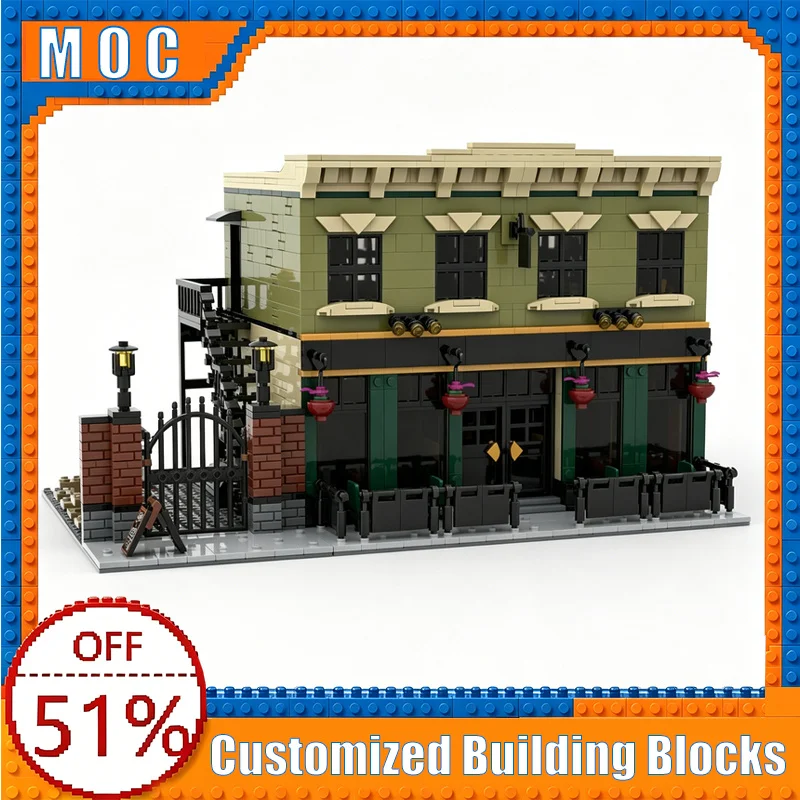 

NEW 2683 PCS The Green Pub Building Blocks Model Assembly Educational Toy Customize Creative Collection Birthday Popular Gifts