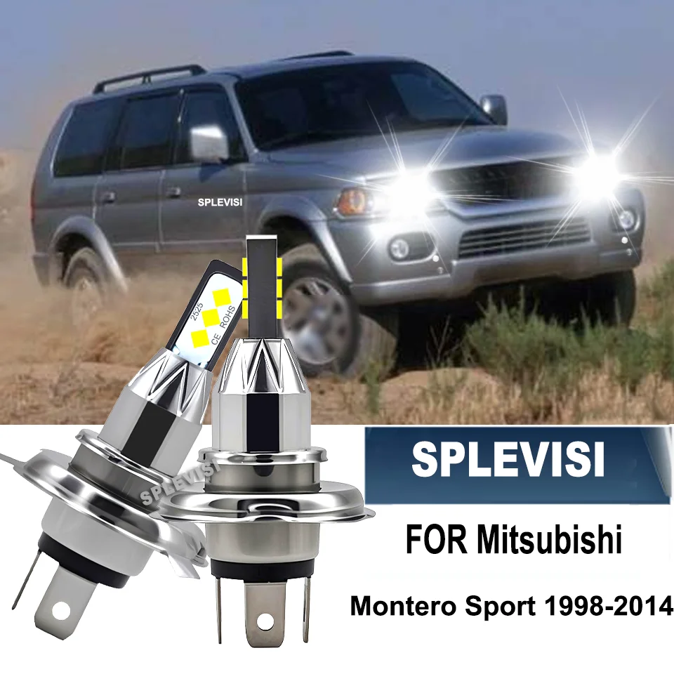 

Pair 1:1 Size Halogen Led Headlight 12V Bulbs H4 CSP 6000LM For Mitsubishi Montero Sport 1998-2008 2009 2010 2011 2012 2013 2014