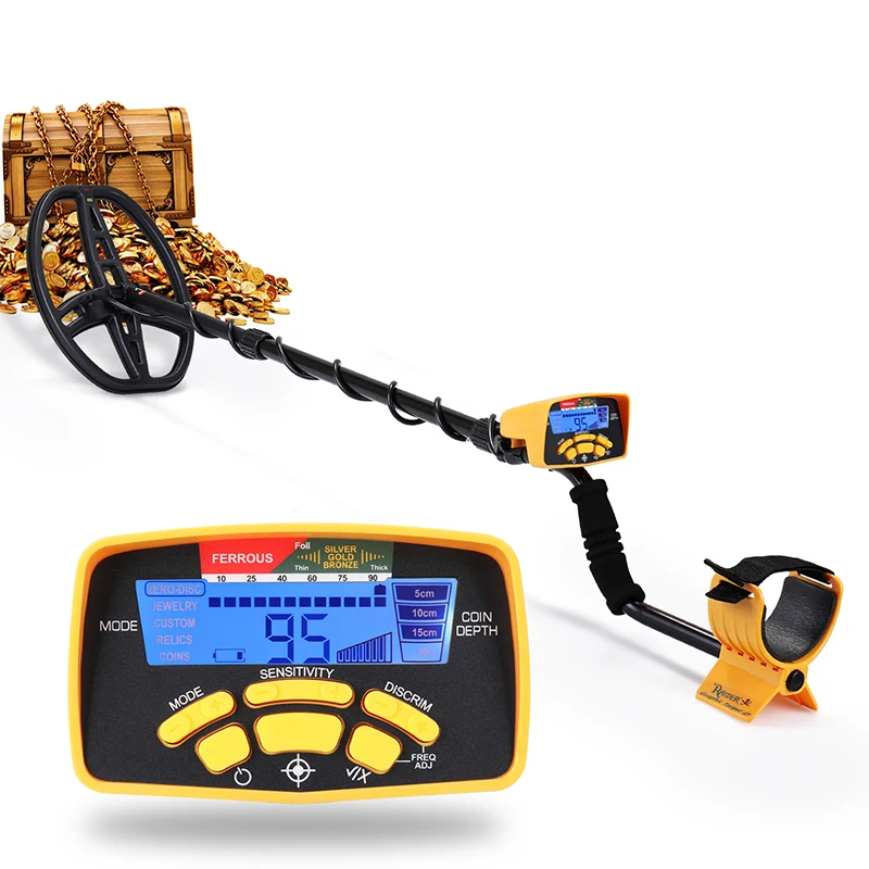

Gold Metal Detector MD6450 with 5 Detection Modes with 11" Waterproof Search Coil Professional Underground Metal Detector