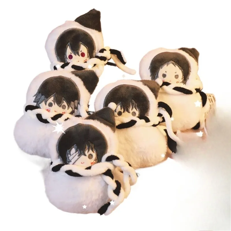 10cm Anime perros Osamu Dazai Fyodor Kawaii Cosplay muñeco de nieve suave muñeco de peluche bolsas colgante Mini peluches juguetes llavero regalo