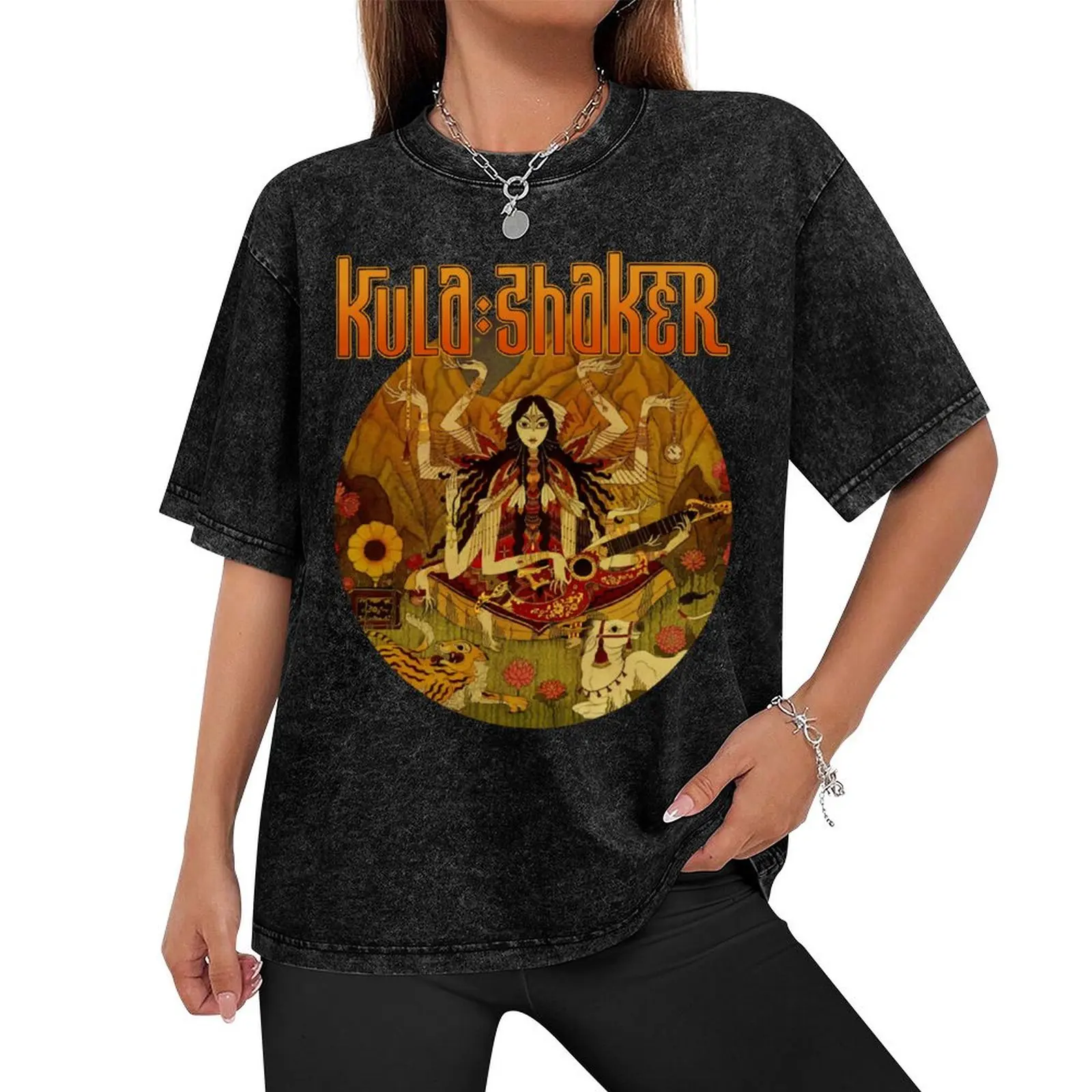 KULA SHAKER BAND T-Shirt cotton graphic tees shirts graphic tee baggy shirts designer shirts mens graphic t-shirts funny