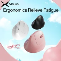 Ratón inalámbrico ergonómico Delux M618 Air, ratones verticales ligeros, recargable, silencioso, clic DPI, ajustable para mano pequeña y mediana