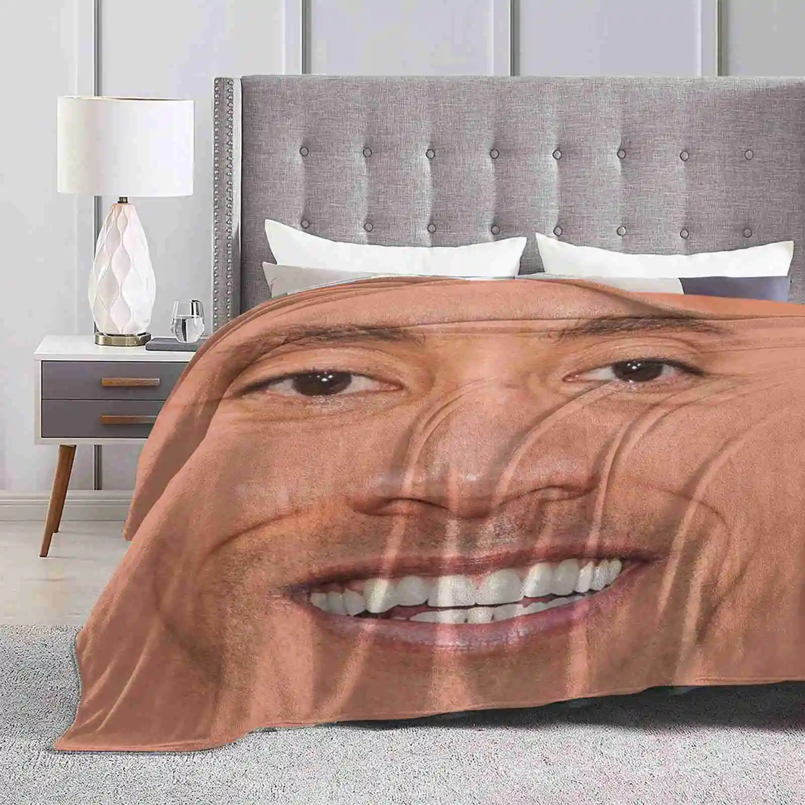 Dwayne Best Selling Room Household Flannel Blanket Dwayne Johnson Wrestling Wrestler Fighter Fighting Adult Swim Funny Memes