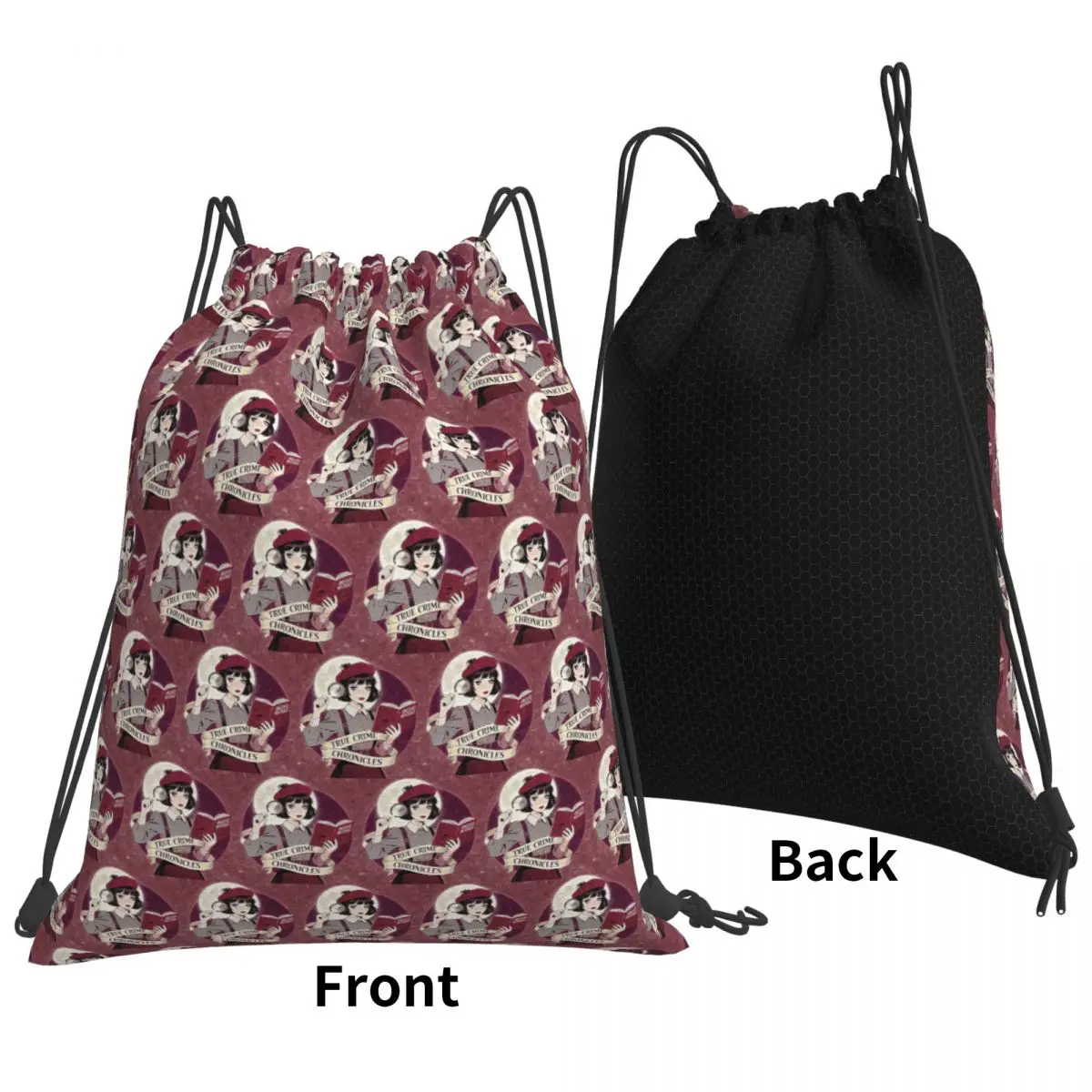 True Crime Chronicles Backpacks Portable Drawstring Bags Sports Bag Book Bags for Travel School