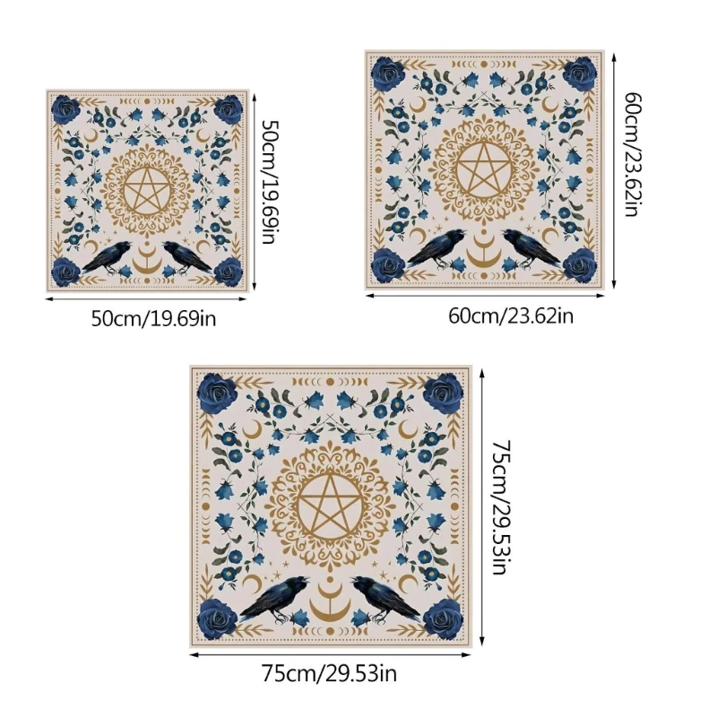 Nappe Tarot 50x5 0/60x6 0/75x75cm, tapis Divination géométrique, nappe jeu société, tapis Support Rune